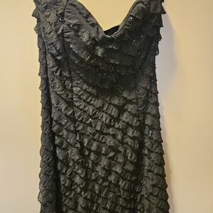 Elegant Black Ruffled Dress